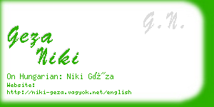 geza niki business card